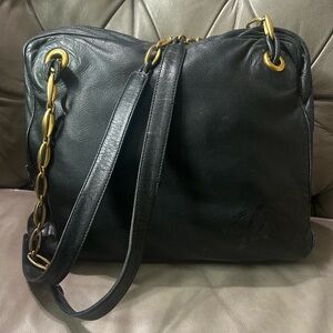 Loewe Butter Soft Black Leather Shoulder Bag
